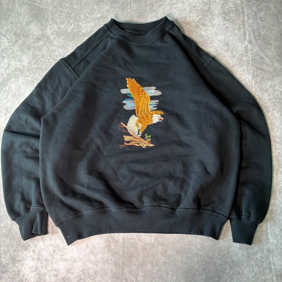 Russell Athletic Other - Vintage 90s Russell Athletic Eagle Embroidered Sweatshirt Black Men's L